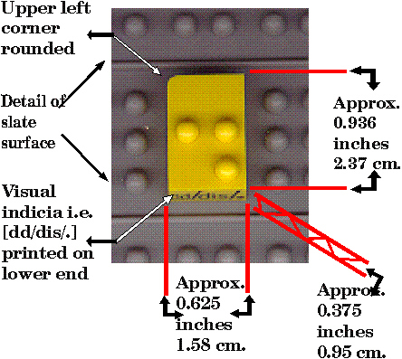 Blown-up image of one Tack-Tile� affixed to a section of slate
